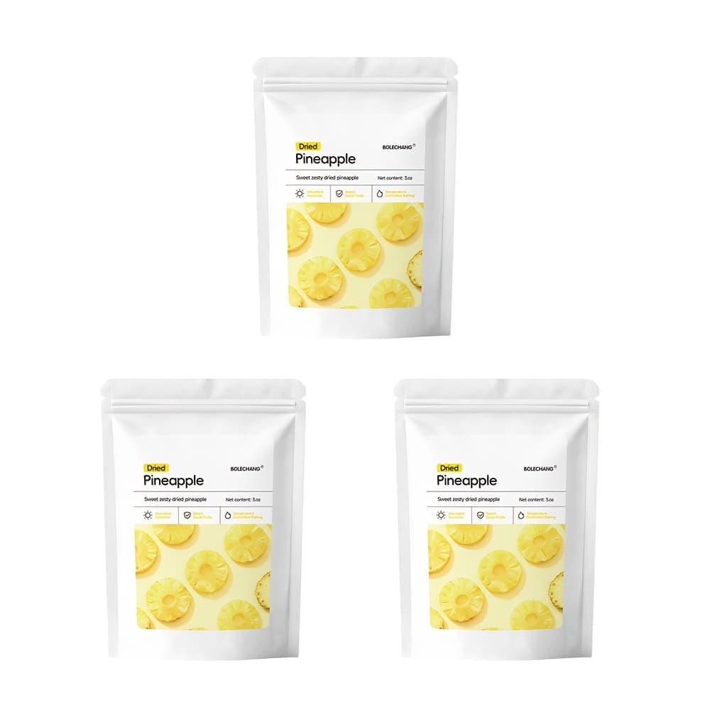 TEMU 3-packs Pineapple Dried Fruit - Sweet And Delicious, Natural Fruit With Chewing Power, Daily Office Satisfying Appetite, Leisure And Healthy Snack, Father's Day Gifts