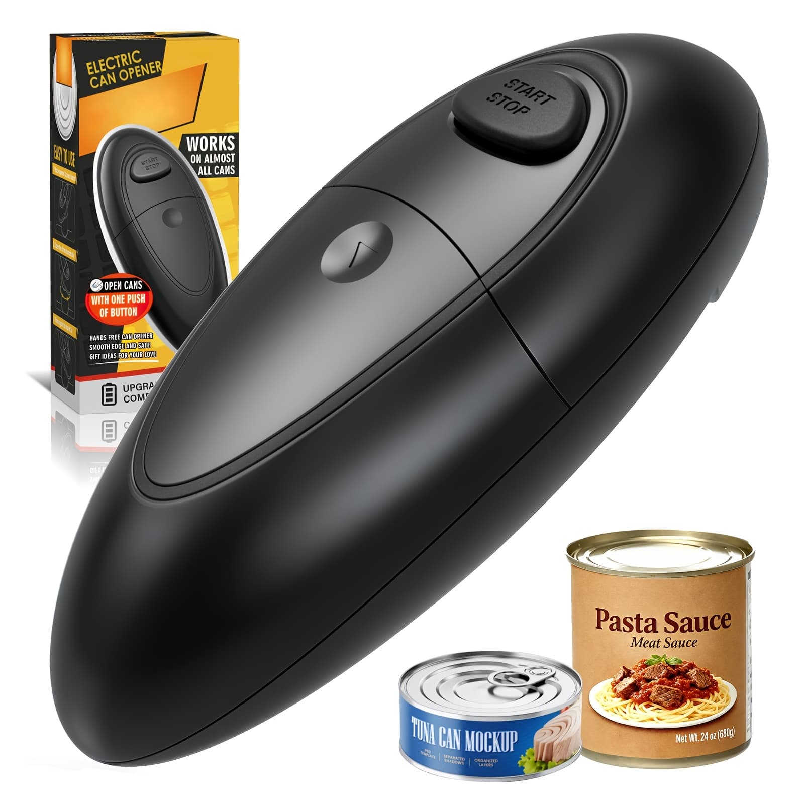 TEMU Battery-powered Can Opener With Safe Edges - Portable Device For Any Can Size - For The Elderly, With Arthritis, And Individuals With Hand Strength - Red