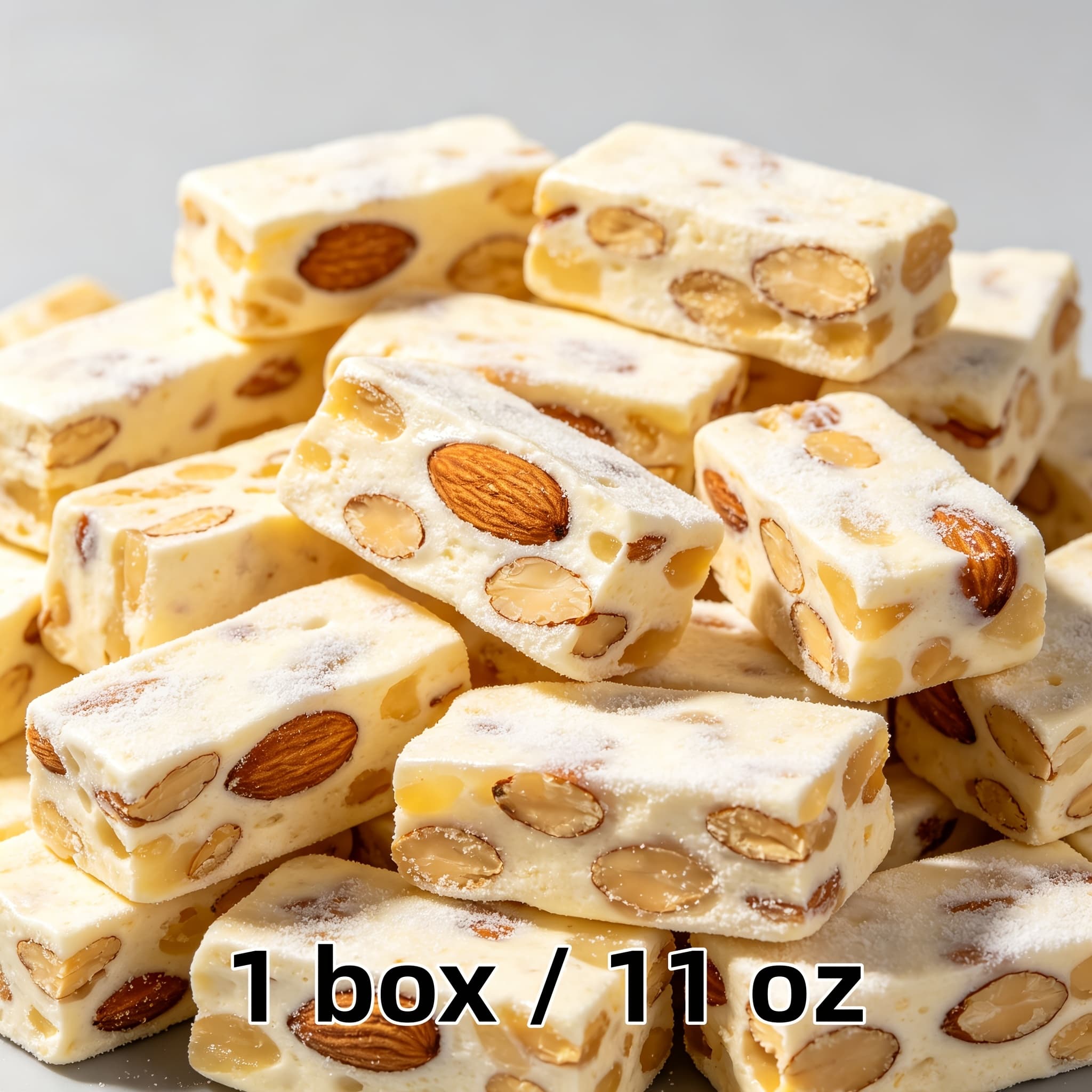 TEMU 24pcs/11oz, Almond Nougat, Almond Content >40%, Soft And Chewy, Ready To Eat, Afternoon Tea Dessert