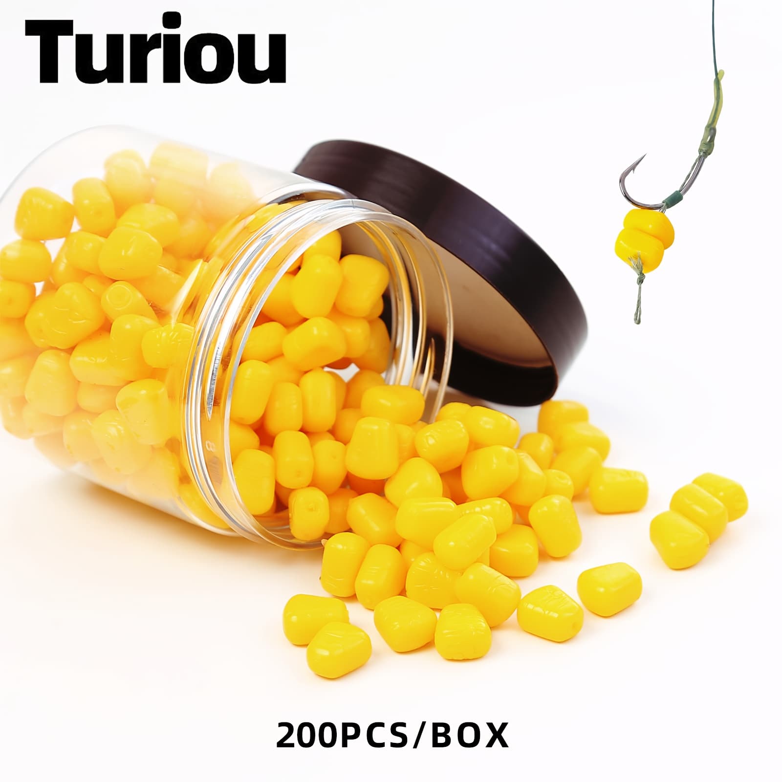 TEMU 200pcs Bottle Corn Soft Bait Floating Beads Simulation Corn Fake Bait Suitable For Long Casting Carp Grass Carp Carp