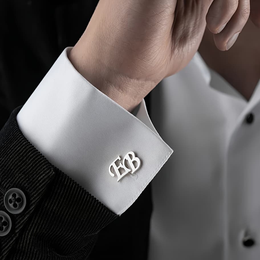 TEMU [customized] 1 Pair , Personalized Fashion Trendy Name Cufflinks, Men's Suit, Shirt Business Cufflink Gift For Father, Husband, Boyfriend, Son