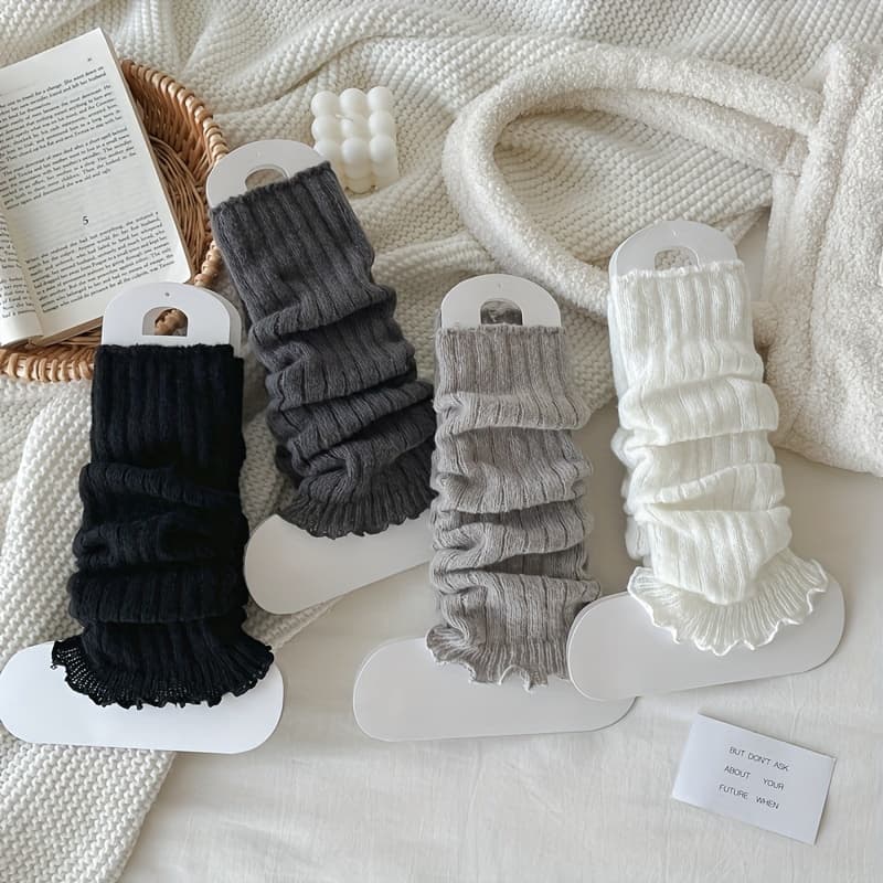 TEMU 4 Pairs Of Vertical Striped Socks For Women [autumn/winter Style] Loose Socks Women's Foot Covers Socks Japanese Versatile Calf Socks