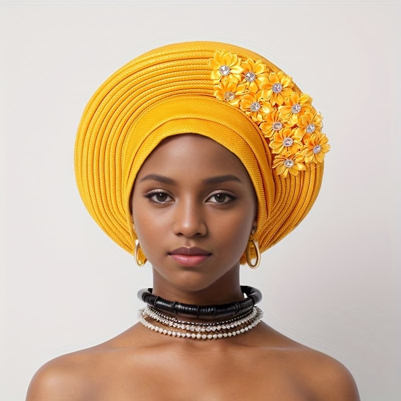 TEMU Handmade Elegant Headscarf For Women, Perfect For Weddings And Parties In Nigeria