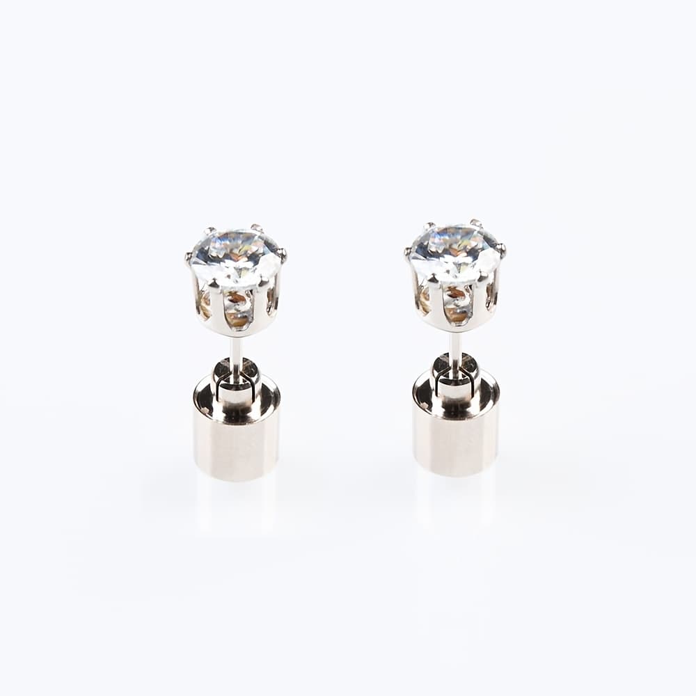 TEMU 2 Colorful Synthetic Zirconia Earrings, A Fashionable Party Accessory Suitable For Men And Women, Suitable For Daily Decoration And , On Christmas/new Year's Day
