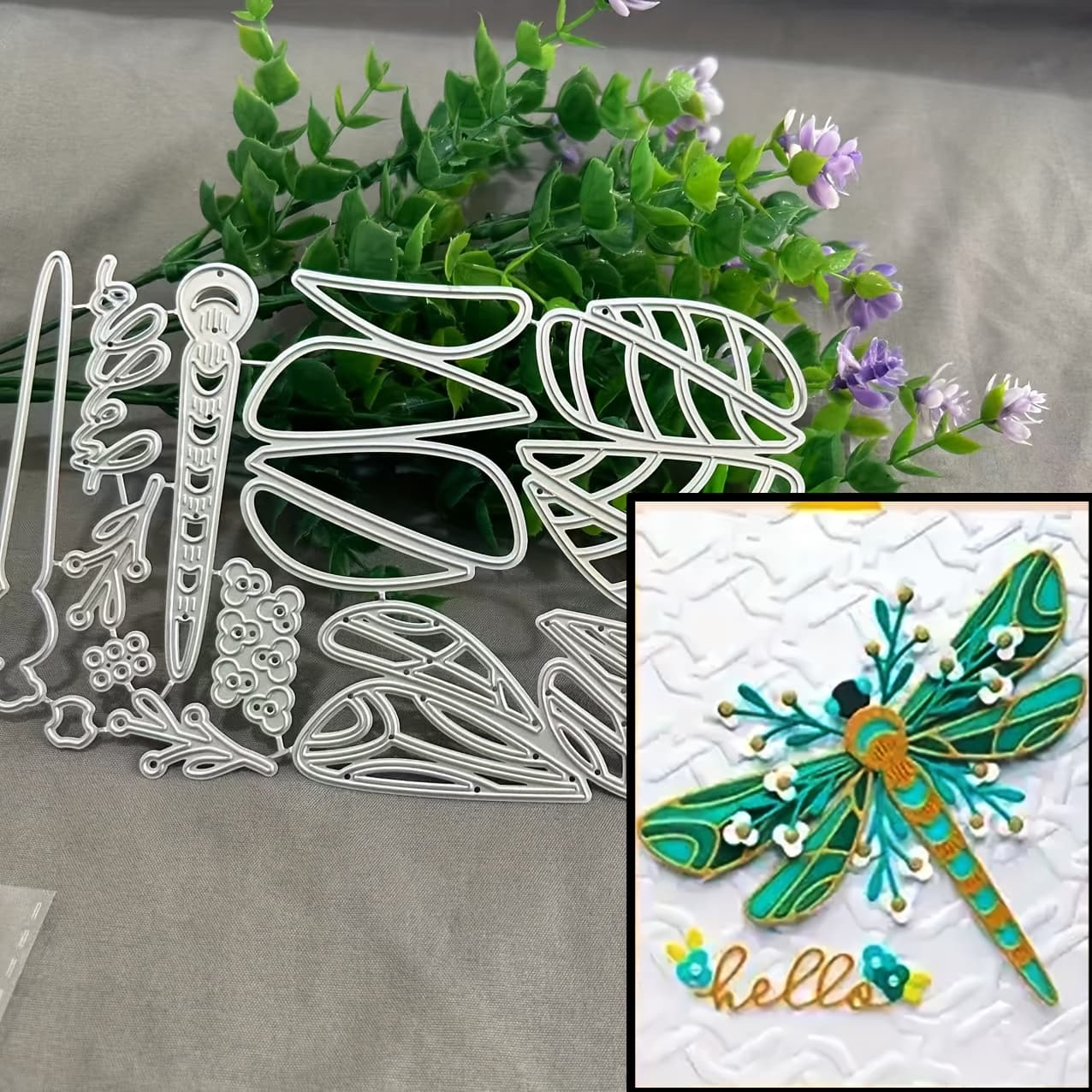 TEMU 1pc Dragonfly Metal Cutting Dies, Diy Scrapbooking Embossing Stencil, Handmade Greeting Card Decoration Die Cutting Tool, Gift Card Making