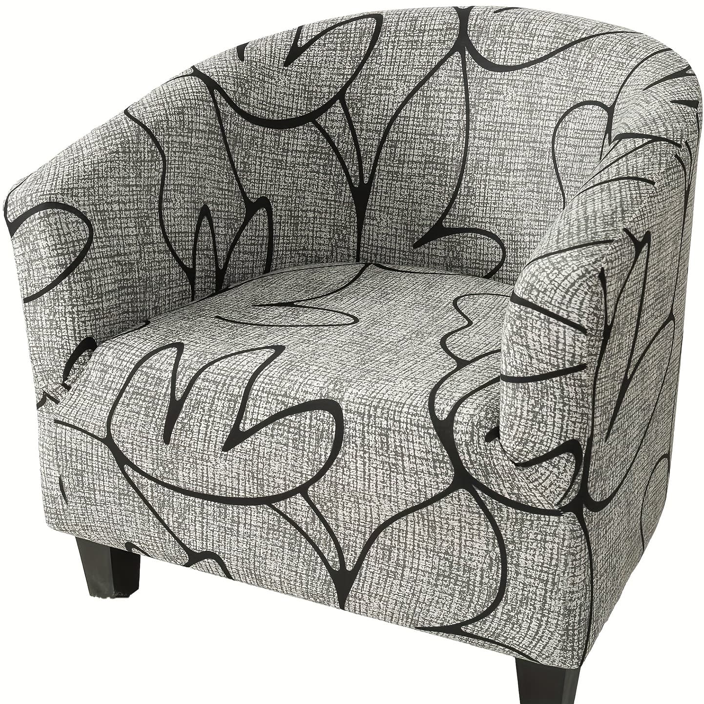 TEMU 1pc Single Seat Club Chair Cover, Sofa Protector, Semi-circular Bathtub Sofa Cover, Cushion