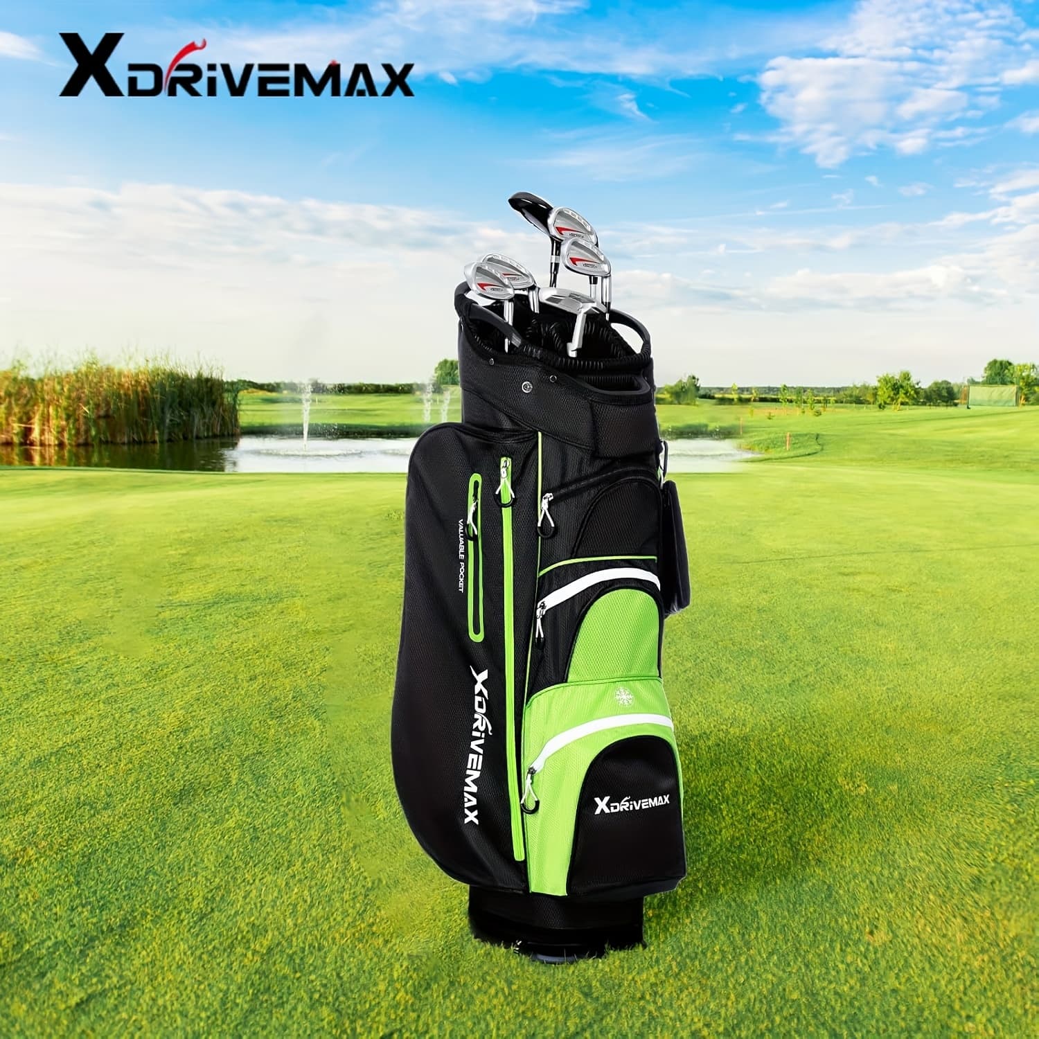 TEMU Golf Cart Bag, Premium 15 Way Golf Club Bag With Rain Cover, Cooler, And Accessory Kit For Men And Women