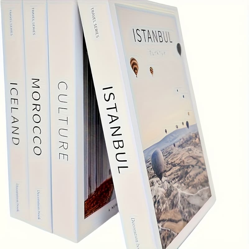 TEMU Set Of 4 Chic Books For Home Decor - Modern Hardcover Stacked Display, Perfect For Coffee Table & Shelf Aesthetics