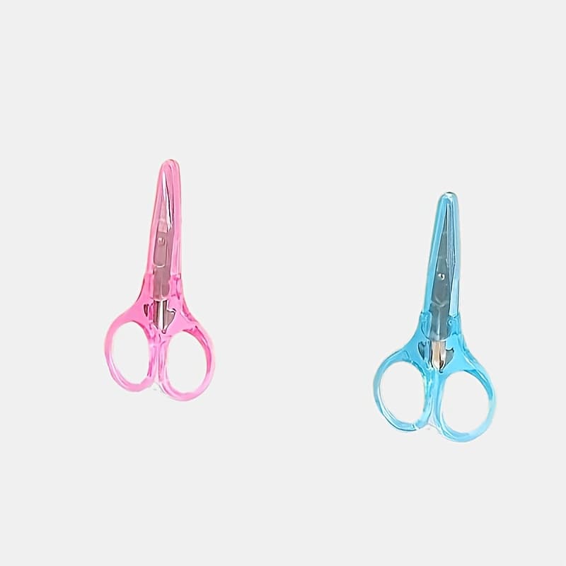 TEMU 2pcs Set Of Round-head Mini Safety Scissors, Random Color, Versatile And Beauty Scissors, Suitable For Paper Trimming And Detail Work