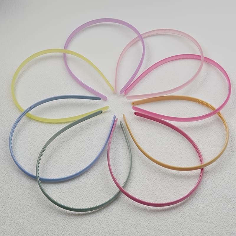TEMU 8pcs Jelly Color Non-slip Hairbands With Teeth - Sweet & Headbands For Women, , Vibrant Translucent Design, Perfect For , Hair Accessories