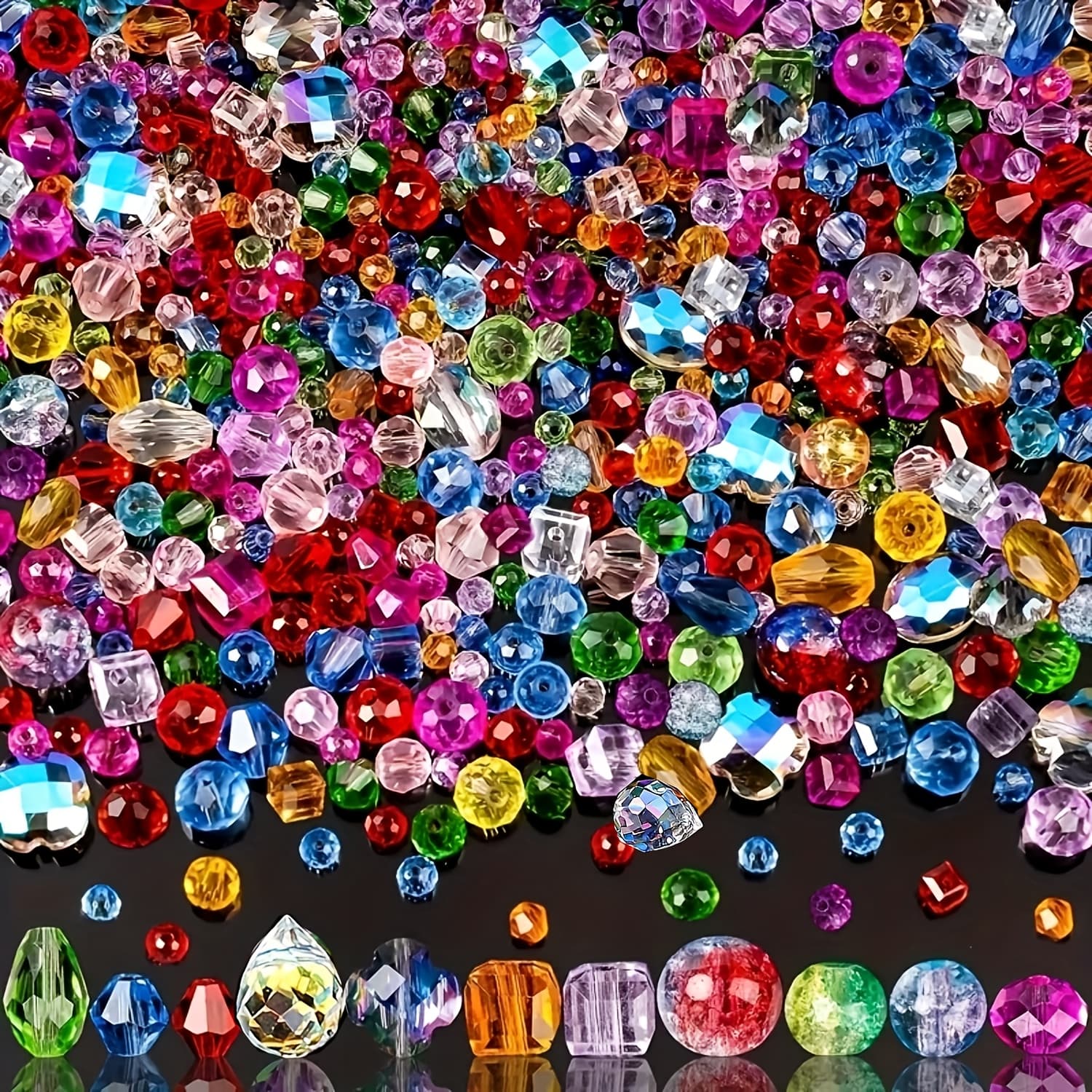 TEMU 380/800pcs Assorted Glass Round Beads Set, Jewelry Making In Colors And Styles, Ideal For Diy Bracelets, Necklaces, Earrings, And Craft Accessories