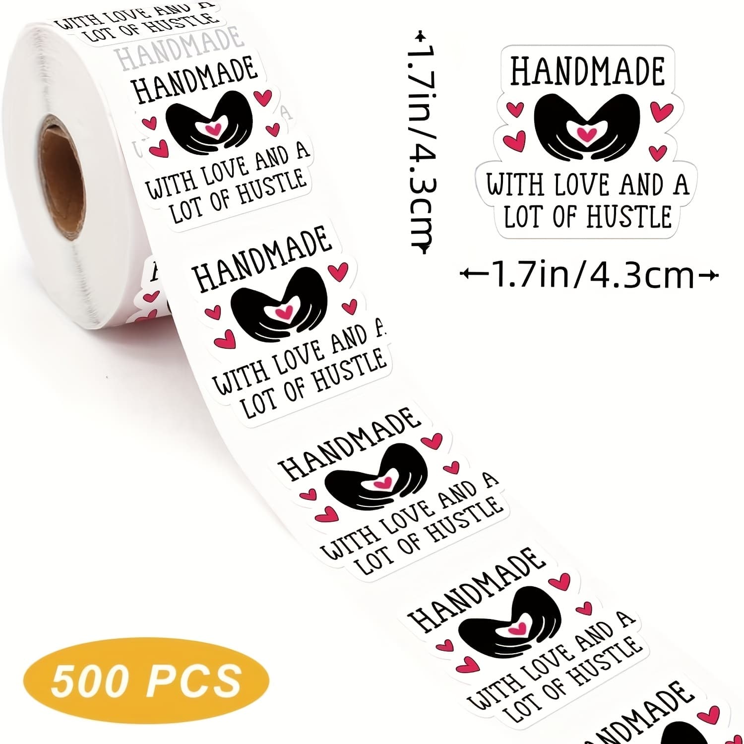 TEMU 500pcs Handmade Thank You Stickers Suitable For Small Business - Cute , Shop Decals, Packaging Stickers, For Customer Gifts, Events, Retail (english, Paper)
