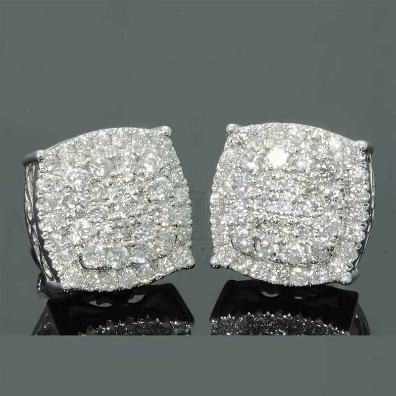 TEMU 1 Pair Stud Earrings Bohemian Retro Geometric Square Designed For Men And Women Everyday Gift Occasions