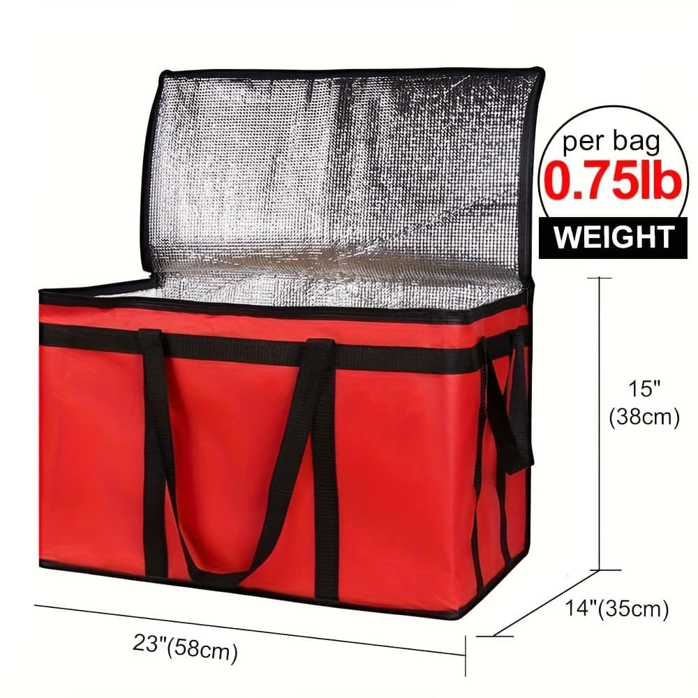 TEMU 1pc Red Black Grey Delivery Bag Pizza Packaging Box Carrier Insulated Bags Xxx-large Bag For Catering Shopper Hot Warming, Cooler/thermal Bags, Non-food Contact