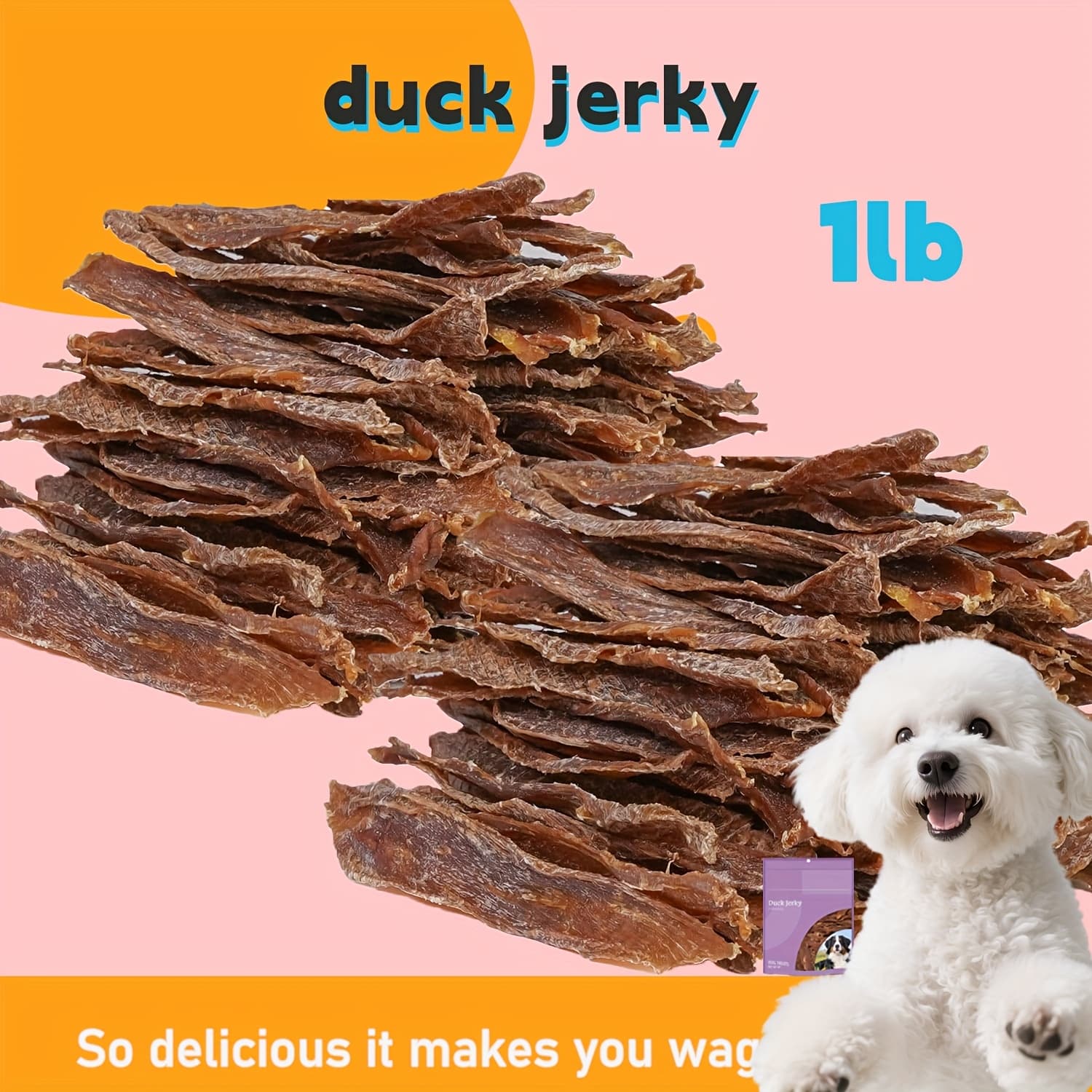TEMU Helety Duck Meat Jerky Suitable For Dogs - Duck Flavor Chewing Snacks, Teething Treats & Training Rewards, Teeth Cleaning Jerky For Puppy Teething, Suitable For All Breeds & Puppies