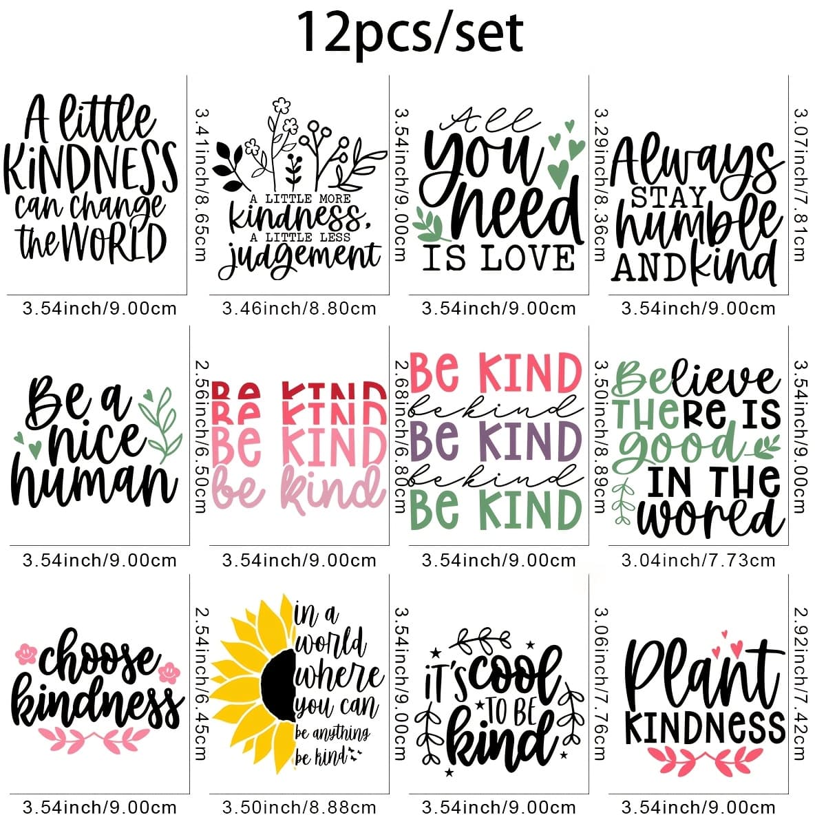 TEMU 12pcs Of Kind Dtf Transfer Stickers