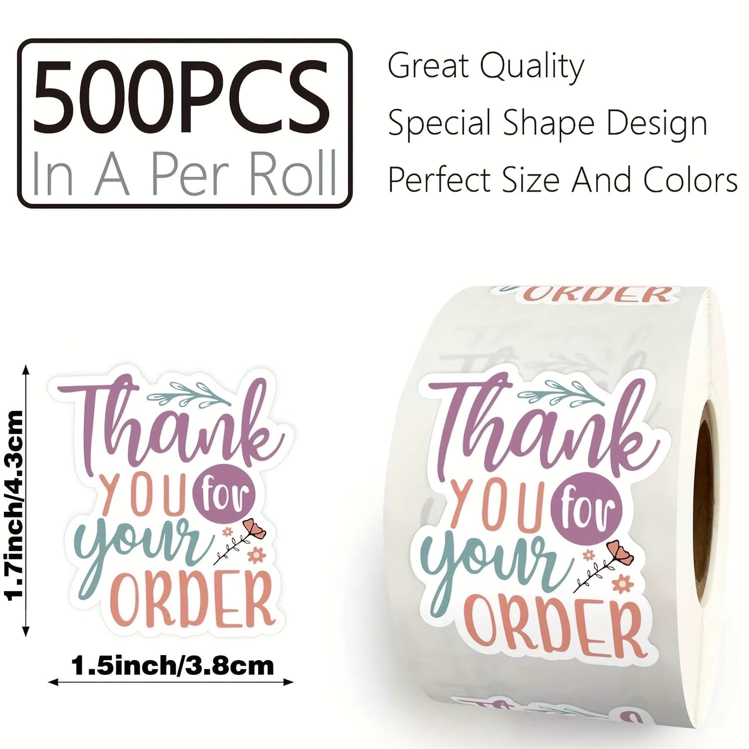 TEMU 500pcs Thank You For Your Order Stickers, Handmade Stickers, Stickers, Boutique Packaging Stickers, Purchase Stickers Roll