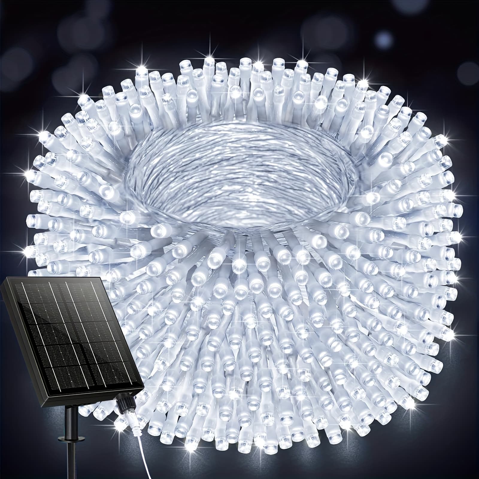 TEMU White Fairy Light String Outdoor 2pcs 120led Fairy Lights With 8 For Tree Garden Patio Wedding Party Yard