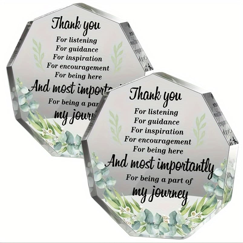 TEMU 2d Flat, Thank You Gift - Enneagon Clear Acrylic Decor, Perfect For Coworkers, , Teachers To Show Appreciation And Gratitude - Unique Keepsake For Inspiration & Memories