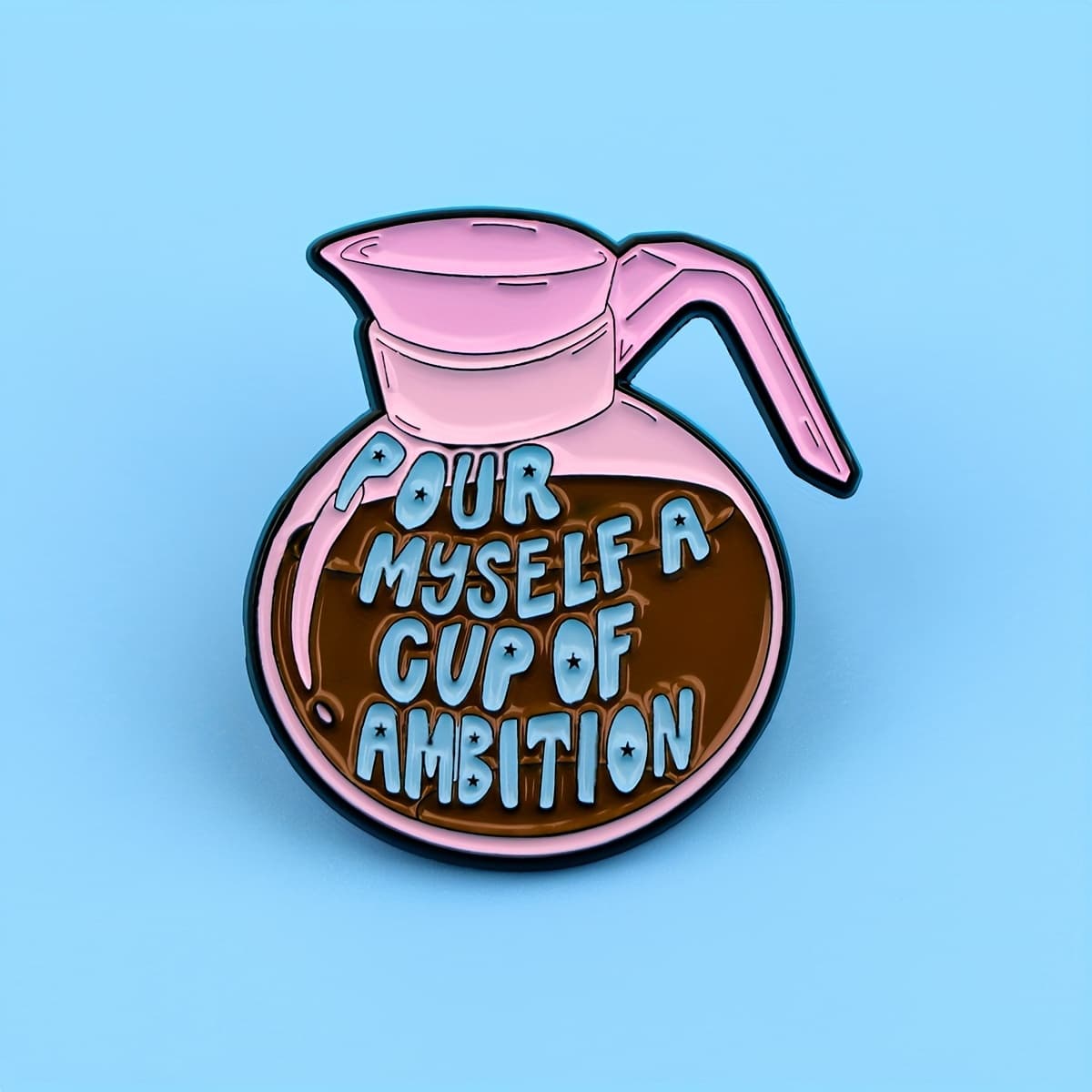TEMU Pour A Cup Of Coffee Cartoon Lapel Pins Enamel Pin For Backpacks Briefcase Badges Brooch For Clothes Accessories Fashion Gifts 1pc