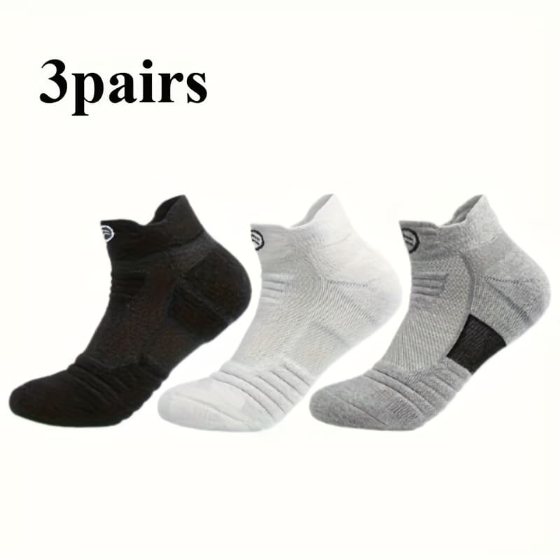 TEMU 3 Pairs Of High- Socks, Soft Breathable Comfortable Men's Basketball Sports Socks, Football And Basketball Sports Socks, Fashionable Casual Sports Low-, Marathon Outdoor Running Casual Socks