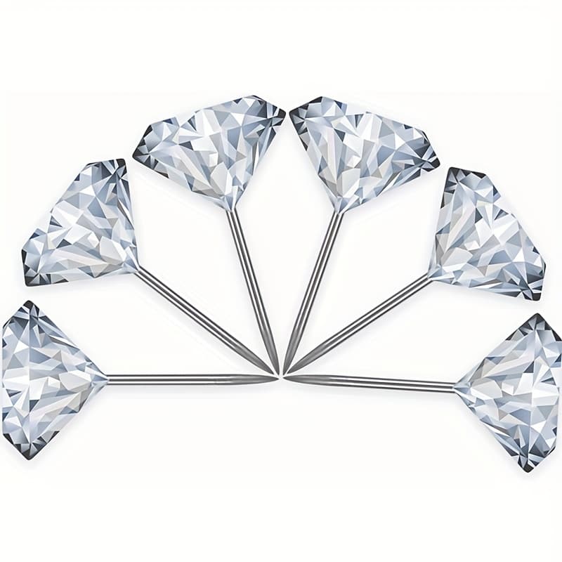 TEMU 30pcs Diamond Pushpins Clear Stainless Steel Thumb Tacks For Corkboards, Decorative Steel Pin For Calendars Photos Art Paintingsmaps