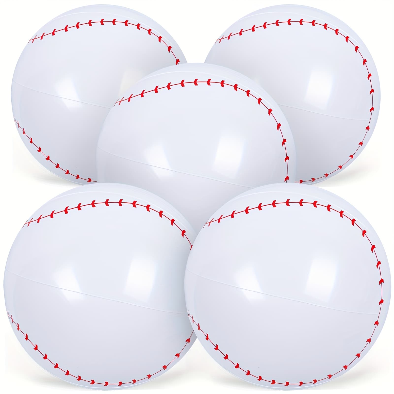 TEMU 5pcs Inflatable Baseballs, 12 Inch Baseball Beach Ball For Party Decoration, Birthday Decorations, Pool Ball Party Favors, Baseball Favors, Of Games For , Poolside Fun, , Festive Balloons