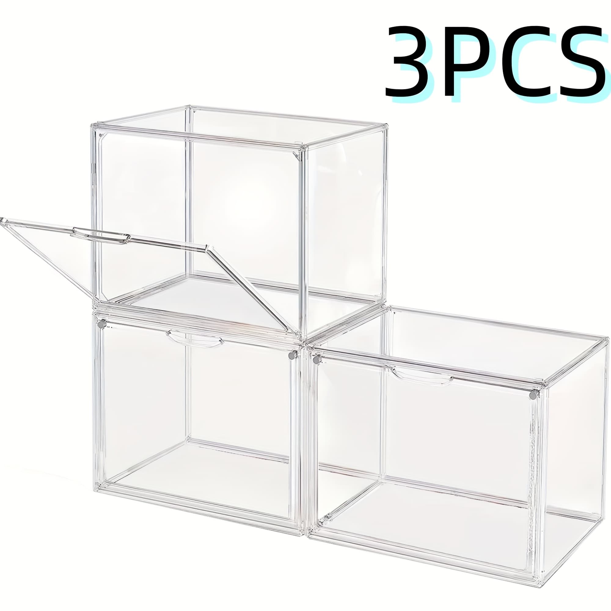 TEMU 3pcs Clear Display Case, High Quality, Dustproof Storage Bins Containers Organizer Bag For Figures/toys/ Collectibles/car Model, Merry Christmas Gift, [99.9% ]