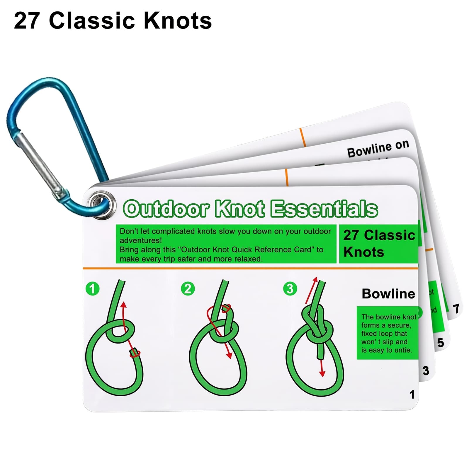 TEMU Outdoor Knots Reference Guide - Includes 27 Essential Knots For All Types Of Rope Tying, With A Mini Storage . Ideal For Survival Kits, Boating, Camping, And Emergency .