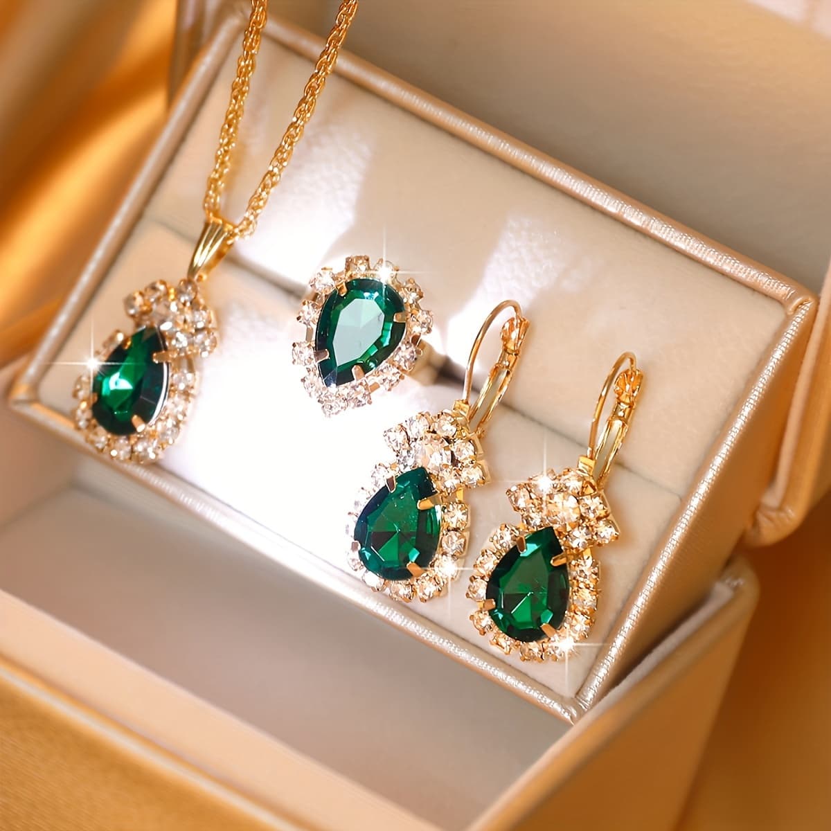 TEMU 4pcs/set Minimalist And Elegant Droplet Shaped Pendant Jewelry Set, Minimalist And Elegant Alloy Jewelry Set, Suitable For Fashionable Women's Jewelry Set, Suitable For Daily Life Or