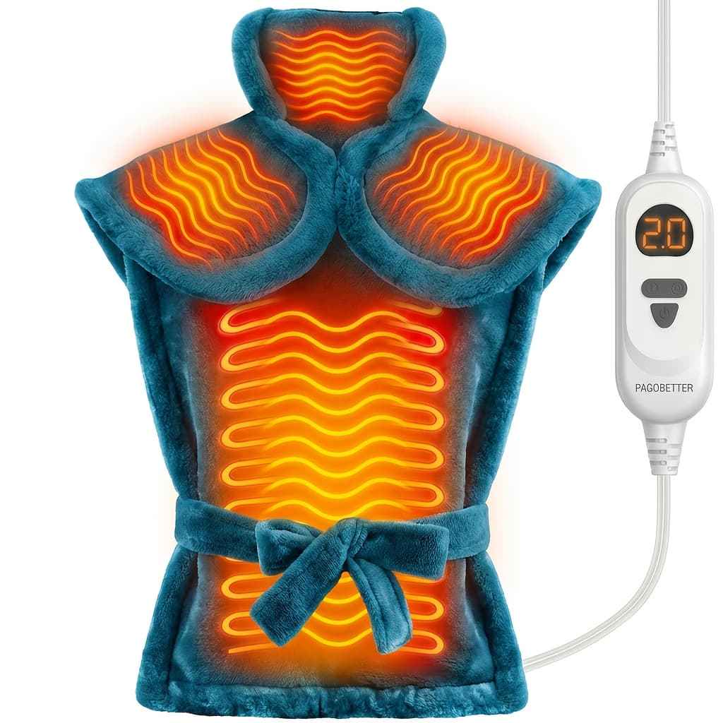 TEMU Pad, 5-layer Thick, 35×26 Inches, Weighted Soft Flannel Electric With Secure Tie Straps For , 6 Heat Levels & -off Timers, Heat, Fast Heating, Machine Washable, Gift