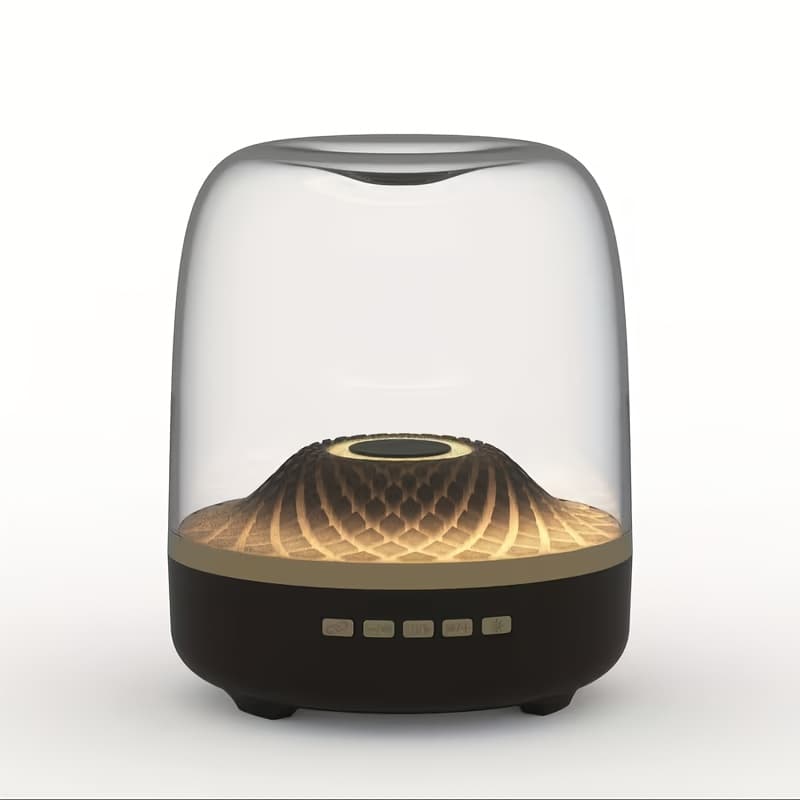 TEMU 2026 Upgraded Transparent Portable Speaker With 360° Surround Sound, Type-c/aux/usb/tf Card, Compatible For Tws Stereo, System For Home, Travel, Parties