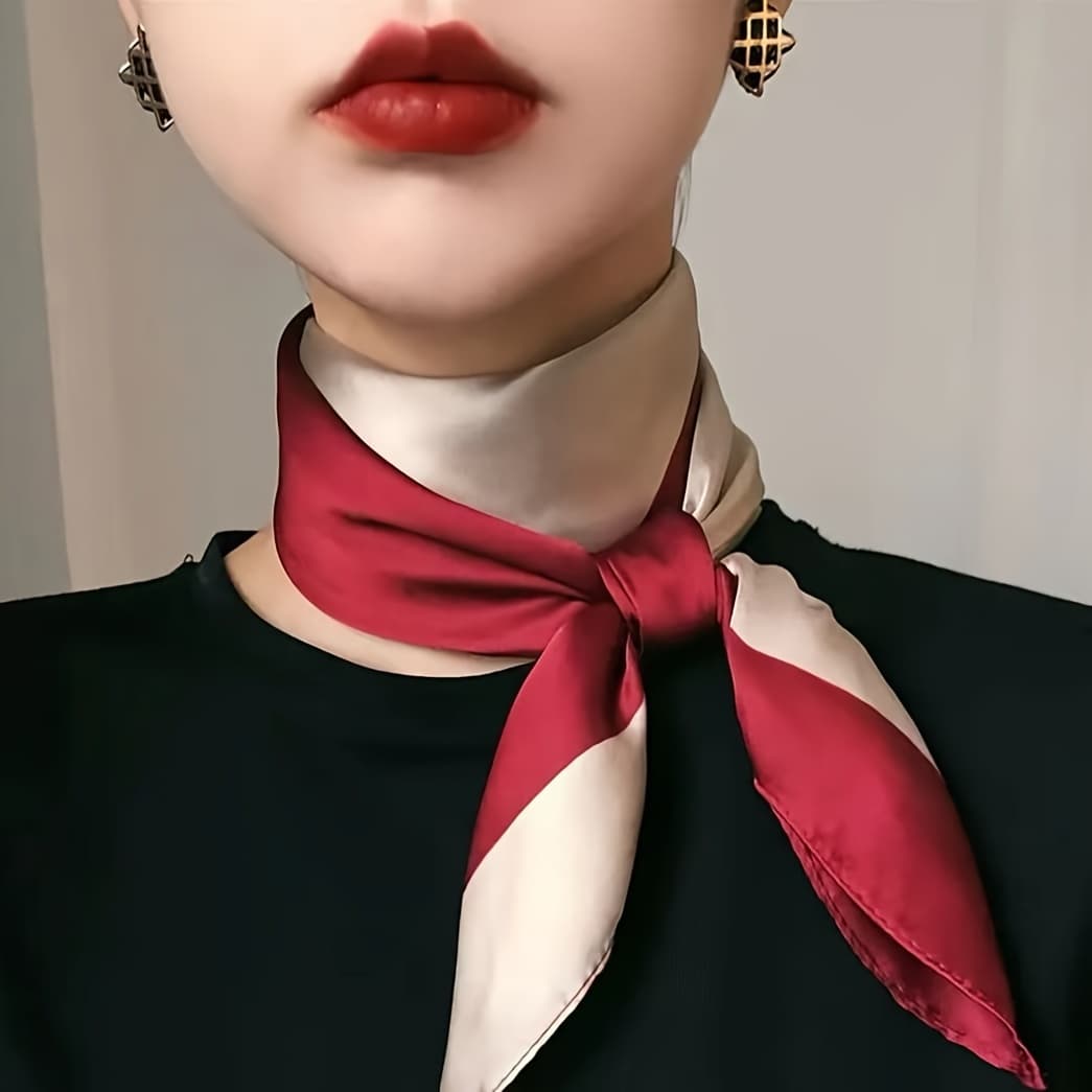 TEMU Spring/summer Scarf, Small Square Scarf, Women's Fashionable Versatile Neckerchief, Elegant Professional Decorative Scarf, Trendy Neck Gaiter