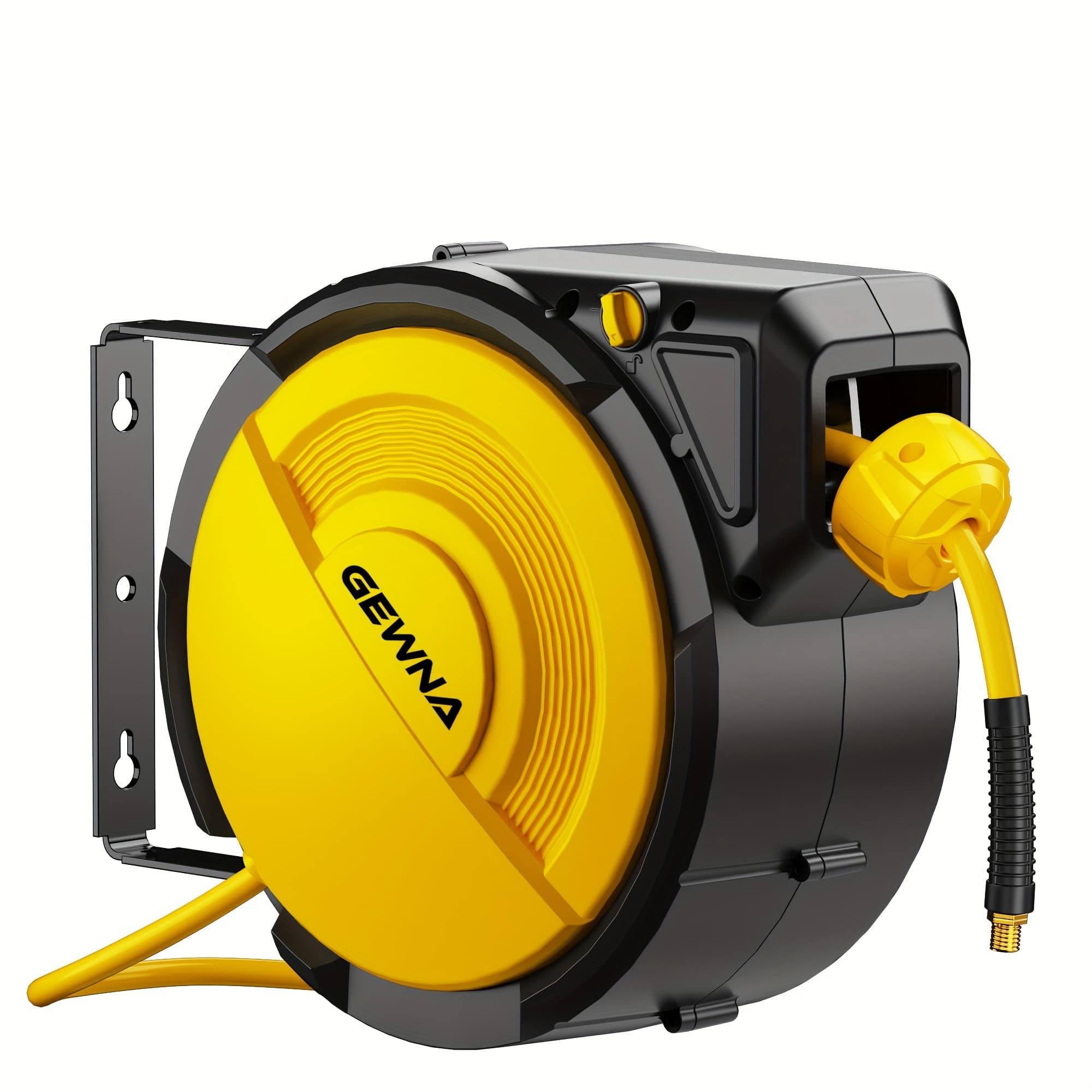 TEMU 70ft Retractable Air Hose Reel, Heavy-duty Slow-retracting Pneumatic Hose With Wall-mounted 180° Swivel Base, Psi, 5/16 Inch For Garage, Workshop, - Plastic Reel For Pneumatic Tools (air
