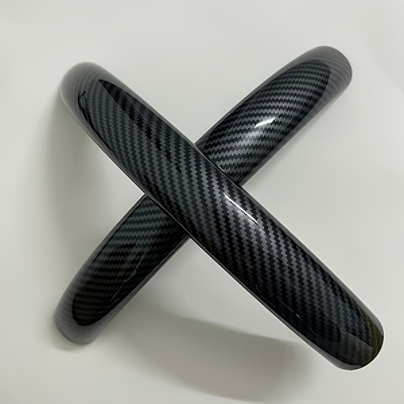 TEMU Carbon Fiber Texture Steering Wheel Cover - Design With Fashionable Glossy , Smooth And Comfortable Grip, Anti-slip And Scratch-resistant