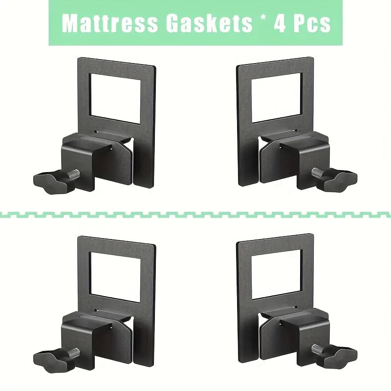 TEMU 2pcs/4pcs Adjustable Non-slip Mattress Gaskets For Metal Bed Frame Box Spring, Keep Mattress From Sliding Gripper, Mattress Holder In Gripper, Black