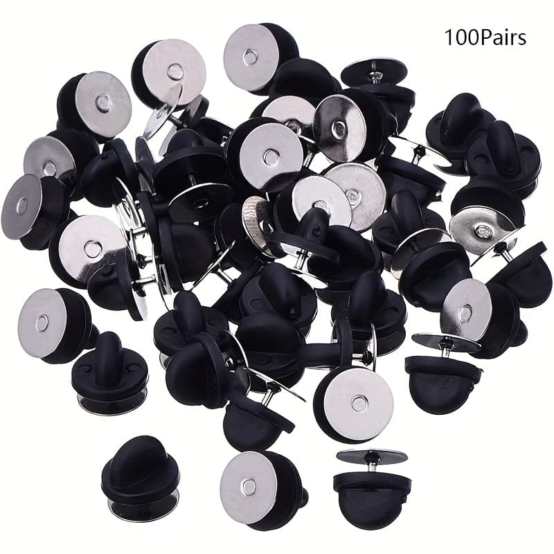 TEMU 100pcs Backing Lace-up Fixed Blank Pins, Needle Backing With Rubber Pin Backing Is Suitable For Crafts