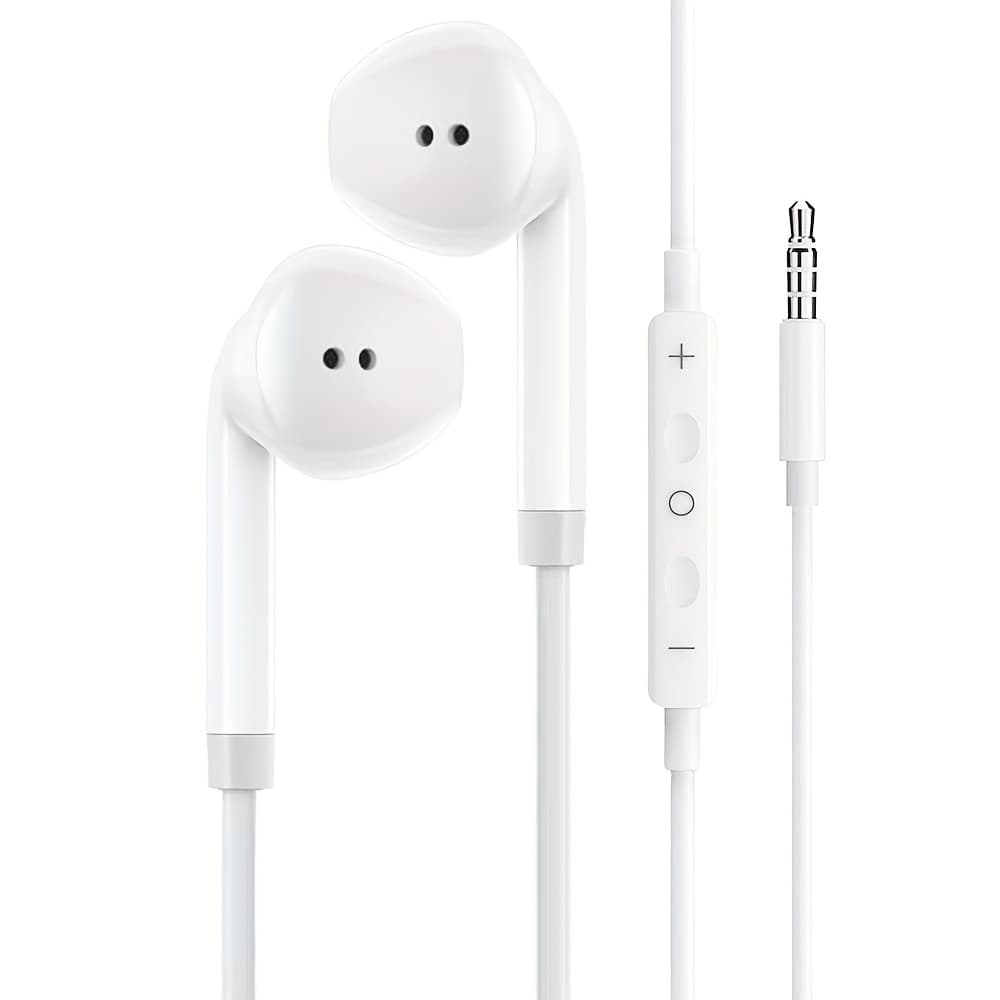 TEMU Stereo Wired Earbuds With Plug - Compatible For For Smartphones/tablets/pc/laptop, In-ear Headphones With Jack, No Required, Plug-and-play For Calls & Music (3.5mm Jack)