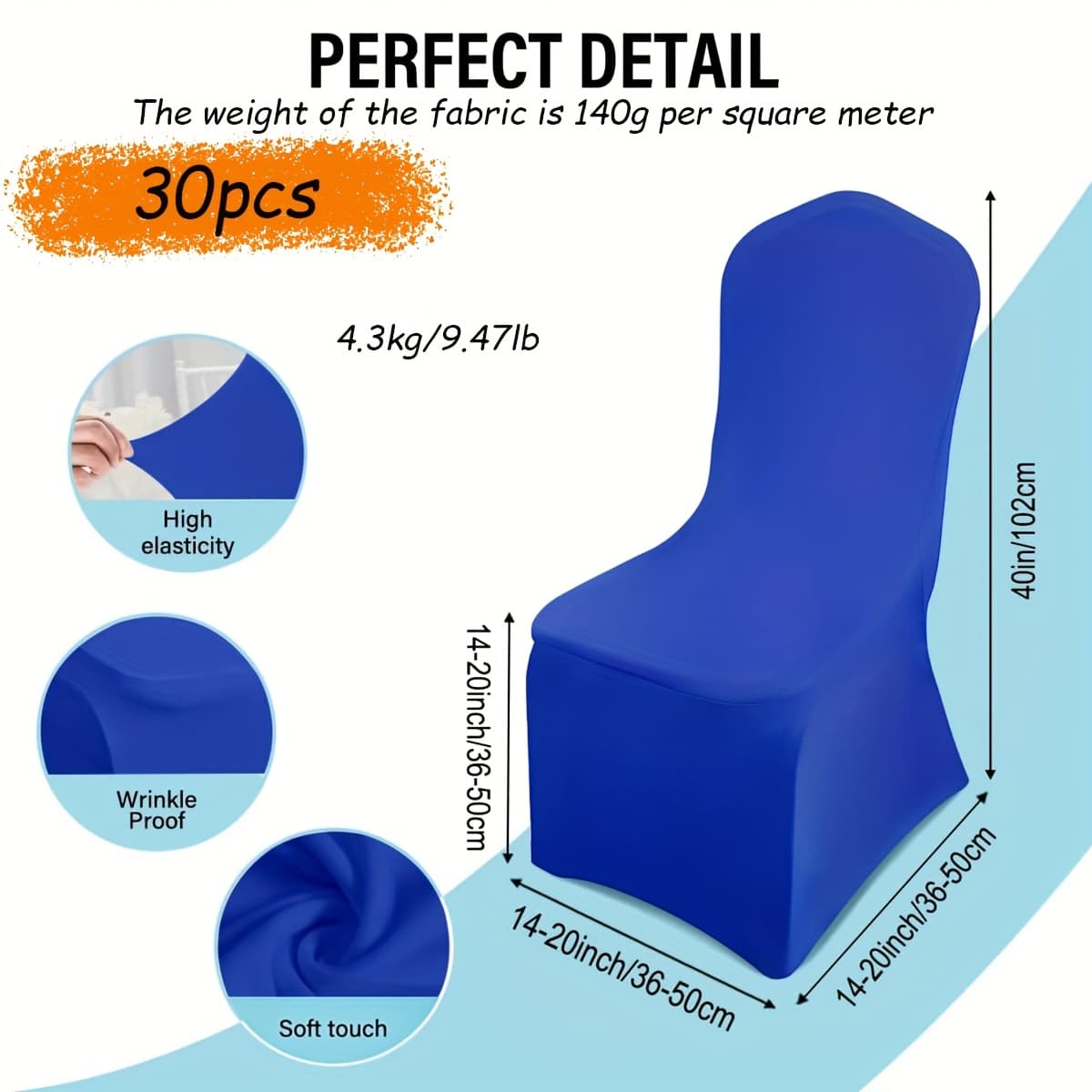 TEMU 30//90/100pcs Banquet Chair Cover Polyester Spandex Chair Cover Stretch Cover For Wedding Party Restaurant Banquet Beach Party Party Flat Front Chair Cover