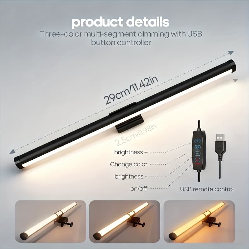 TEMU [usb Led Notebook ] Usb Led Notebook With Touch Control And 3 Adjustable Color Temperatures