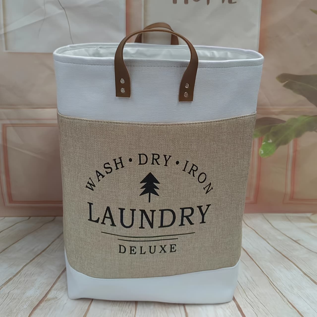 TEMU Foldable Laundry Hamper, Household Fabric Clothes Storage Bin, Large Capacity Dirty Clothes Storage Basket, Laundry Basket, Laundry Baskets
