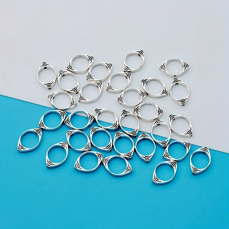 TEMU 30pcs Eye Hollow Spacer Beads Charms Antique Silvery Plated Small Business Supplies Alloy Plated Hollow Charms Making Necklace/earrings Pendant For