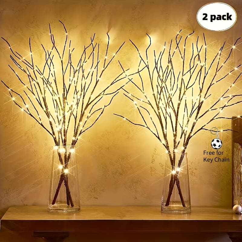 TEMU 2pcs 40 Led Tree Branch Lights – Battery (batteries Not Included) , Simulated Tree Branches For Indoor/outdoor Holiday Decorations, Christmas, Halloween, Thanksgiving, Weddings