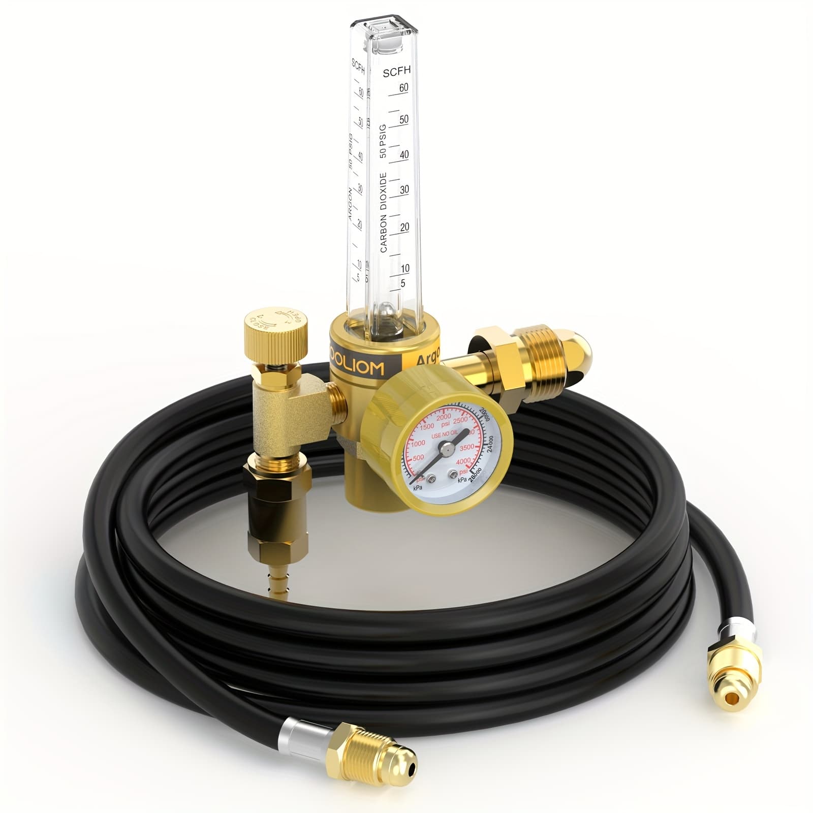 TEMU /co2 Mig Tig Flow Meter Gas Regulator Gauge Gas Welding Hose