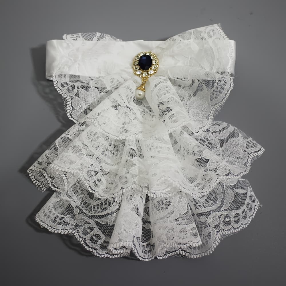 TEMU Chic Vintage Collar , Handcrafted Collars European Court Style, Versatile Lace Additions Ideal For Party Costumes Featuring Faux Collars, And Props For Stage Photography