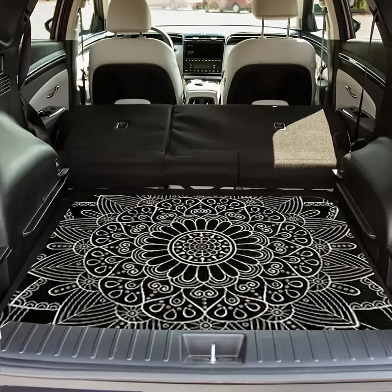 TEMU Universal Trunk Mat For Cars, Boho Style Car Trunk Liner - Durable, Cargo Mat For Car Use, Stylish And , Outdoor Christmas Gift