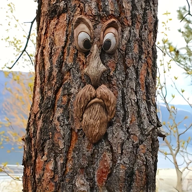 TEMU Tree Face Gnome Resin Ornament Easter Outdoor Creative Resin Craft Decorate Exquisite