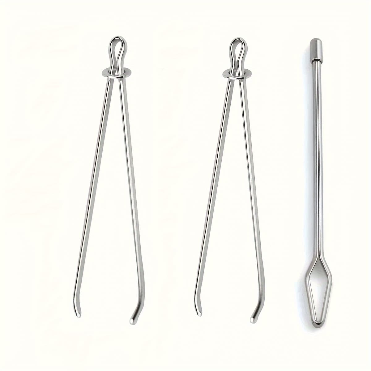 TEMU 3pcs Stainless Steel Drawstring Threader Set, Easy Needle Replacement Tool With Dual Opening And Single Closing Ends For Hoodies, Jackets, Swim Trunks, Sweatpants, Shorts