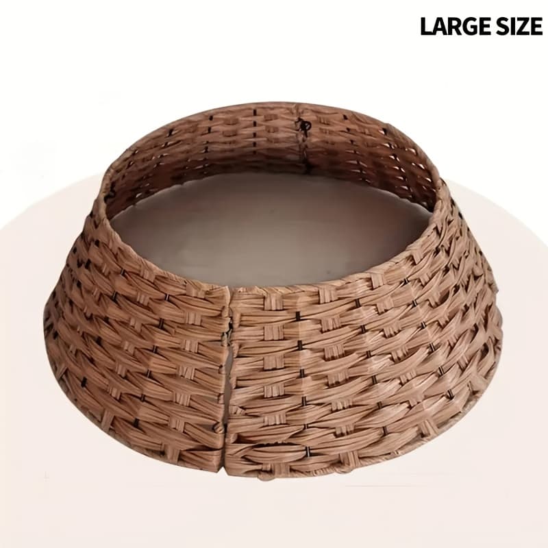 TEMU 1pc Christmas Tree Skirt, Designed For Artificial Trees, Featuring A Hand-woven Basket Style, Serving As A Base Cover For Christmas Tree Decoration