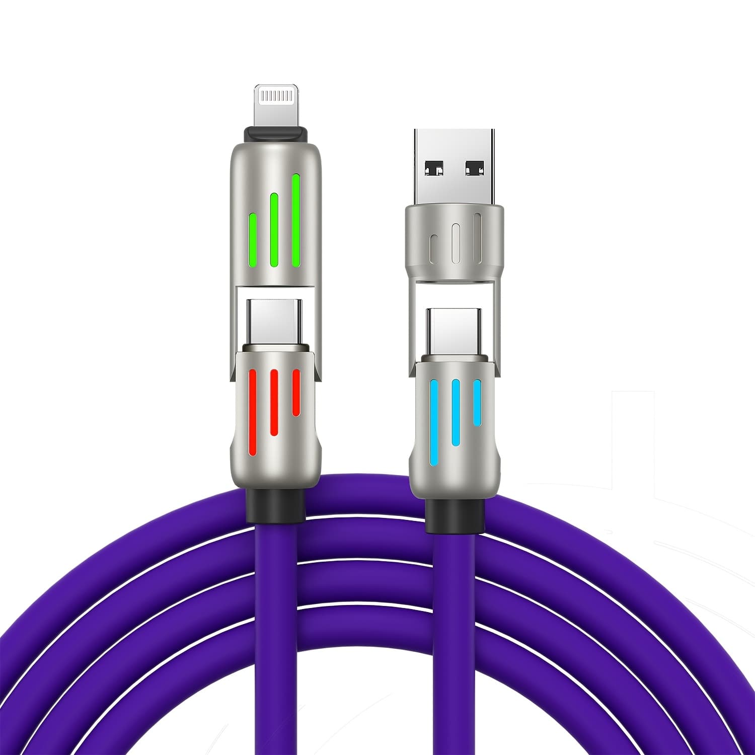 TEMU Charging Usb A To Type-c Cable With Breathing Light, Matte Surface, Data Sync, Usb , 6a , Compatible For Xiaomi, Poco, For